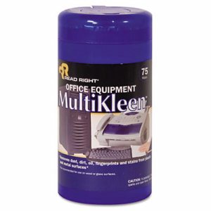 Office Equipment MultiKleen Wet Wipes, Cloth, 5 7/16 x 6 3/8, 75/Tub
