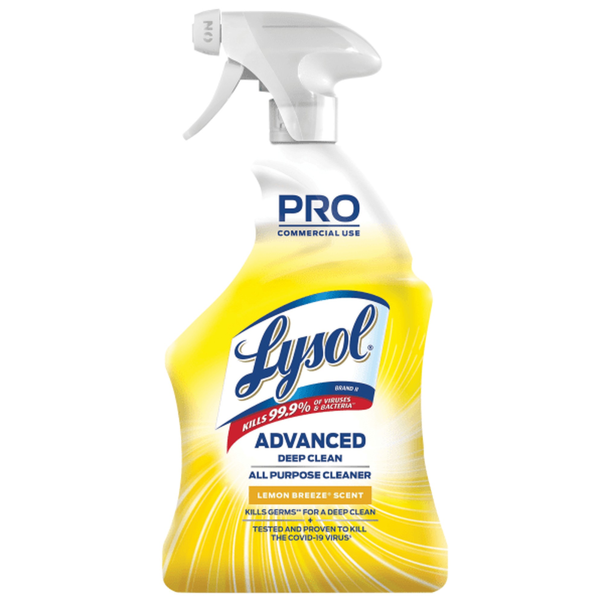 Advanced Deep Clean All Purpose Cleaner, Lemon Breeze, 32 oz Trigger Spray Bottle, 12/Case