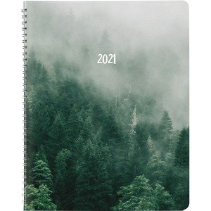 Mountains 14-Month Planner, 11 x 8.5, Green/Black/Gray, 2022