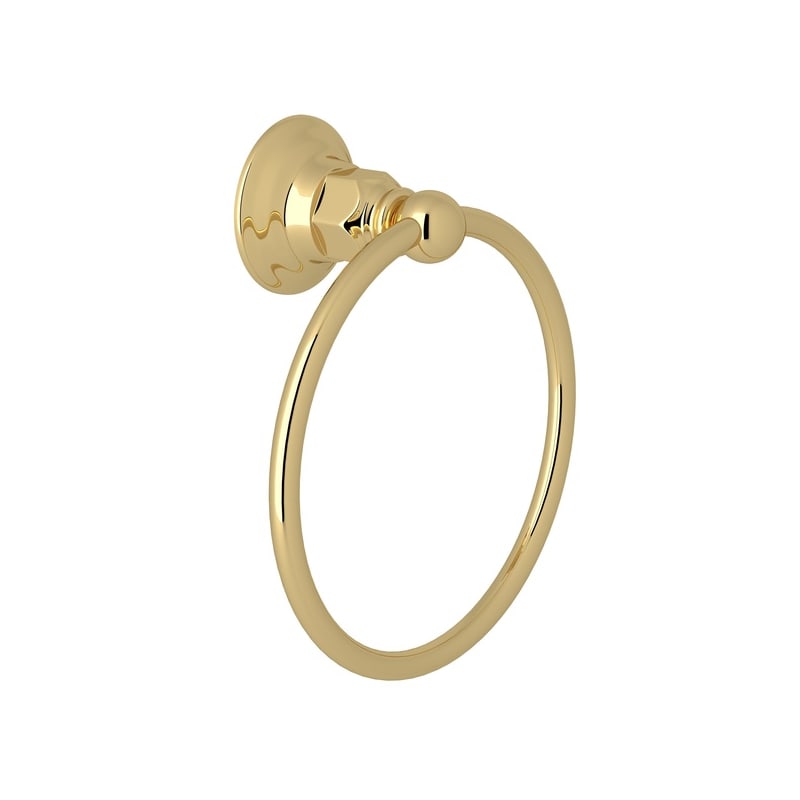 Rohl Italian Bath Towel Ring In Ulnacquered Brass