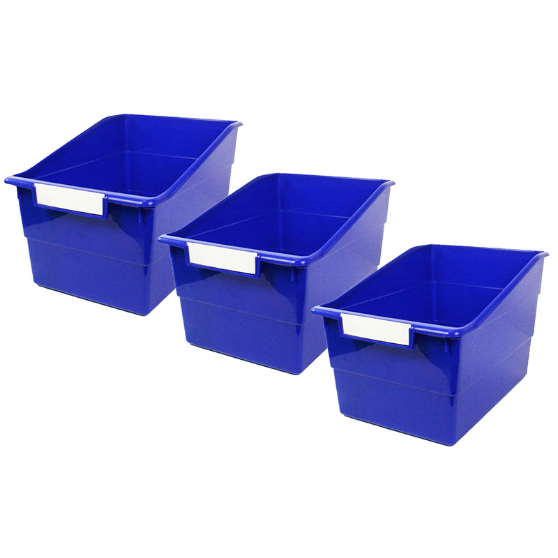 Tattle Wide Shelf File, Blue, Pack of 3