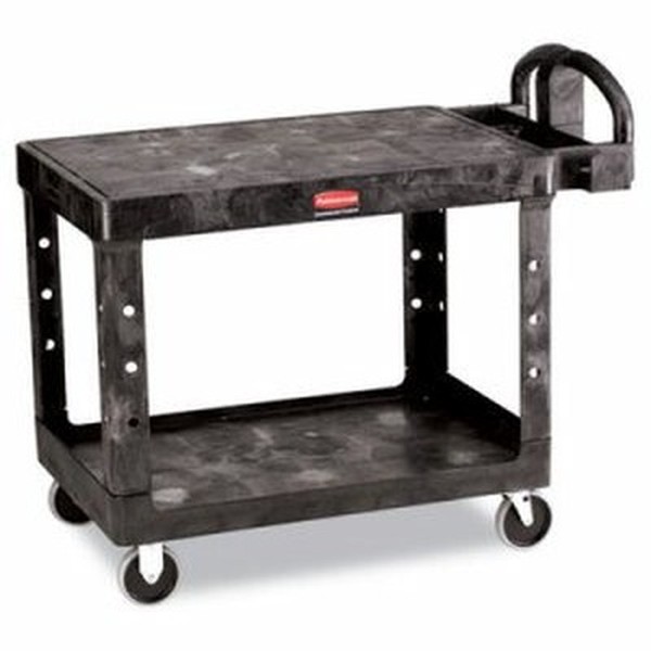 Flat Shelf Utility Cart, Two-Shelf, 25-1/4w x 44d x 38-1/8h, Black