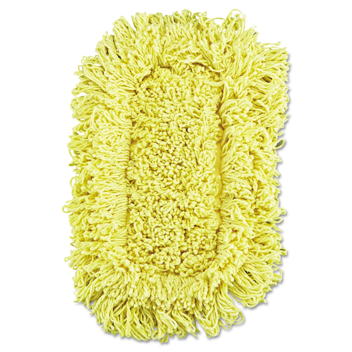 Trapper Looped-End Dust Mop Head, 12 x 5, Yellow, 12/Case