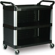 Xtra Utility Cart, 300-lb Cap, Three-Shelf, 20w x 40-5/8d x 37-4/5h, Black