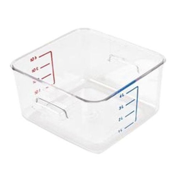SpaceSaver Square Containers, 4qt, 8 4/5w x 8 3/4d x 4 3/4h, Clear