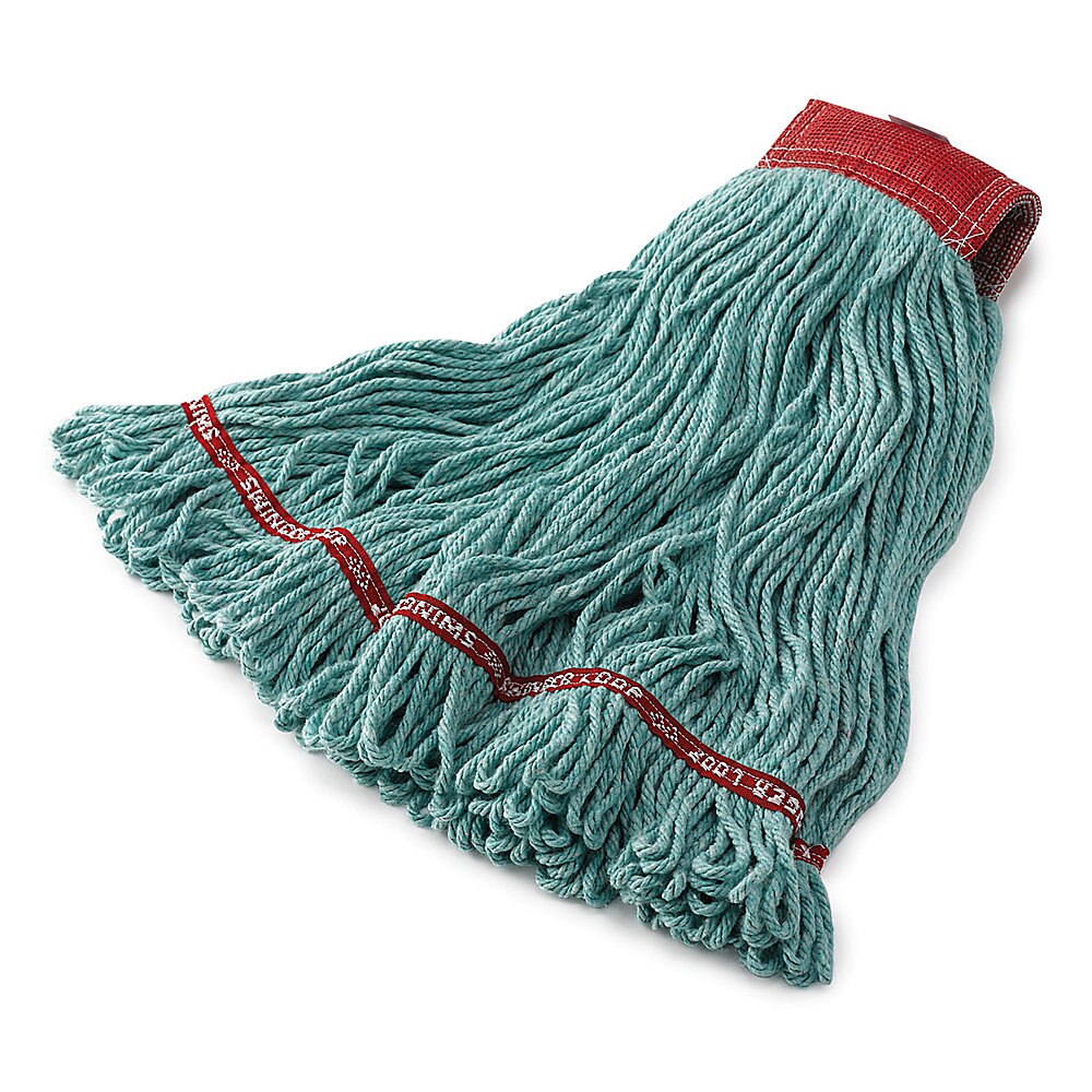 Swinger Loop Wet Mop Heads, Cotton/Synthetic Blend, Green, Large, 6/Case