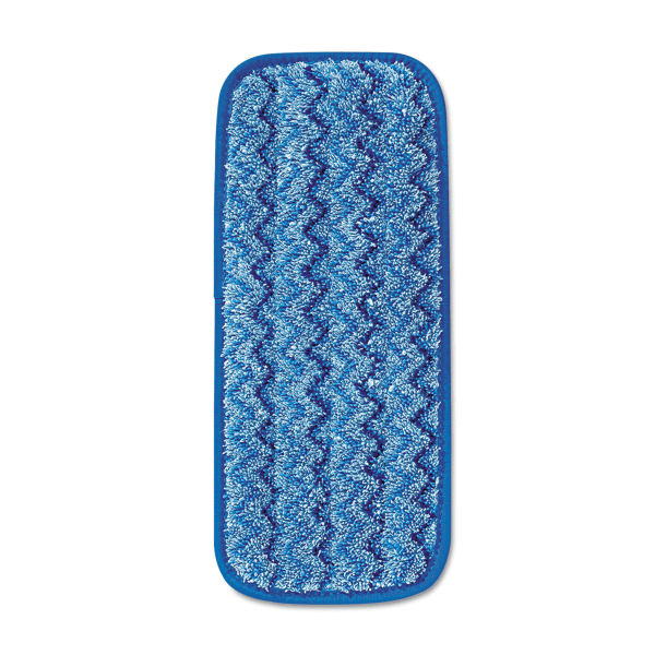 Microfiber Wall/Stair Wet Mopping Pad, Blue, 13 3/4w x 5 1/2d x 1/2h, 6/Case