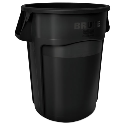 Round Brute Container with "Infectious Waste: Biohazard" Imprint, Plastic, 32 gal, Red