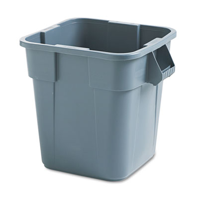 Brute Container, Square, Polyethylene, 28gal, Gray