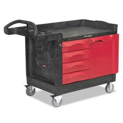 TradeMaster Cart, 750-lb Cap, One-Shelf, 26-1/4w x 49d x 38h, Black