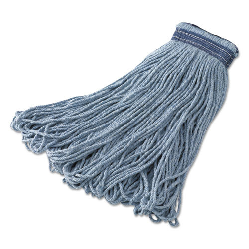 Universal Headband Mop, Looped-End, 16oz, Cotton/Synthetic Blend, Blue