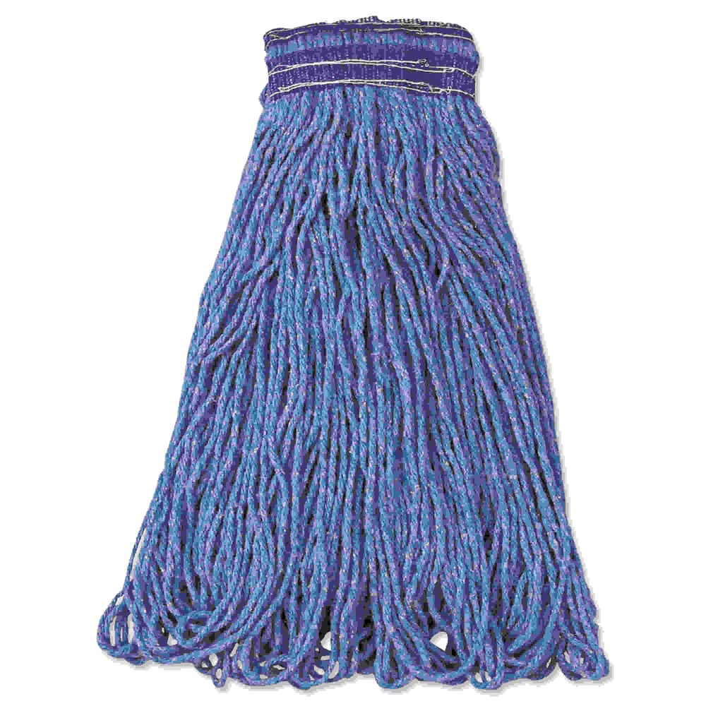 Universal Headband Mop Head, Cotton/Synthetic, 24oz, Blue