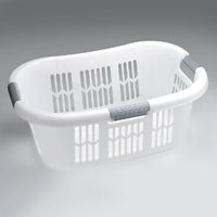 Hip Hugger FG299787WHT Laundry Basket, 1 bushel, 25-3/4 in H x 17-3/4 in W x 9.83 in D, Plastic