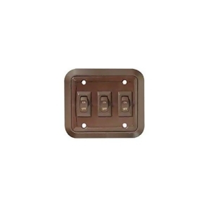 WALL PLATE SWITCH, TRIPLE, 3.53IN X 4IN, ON/OFF - SPST - INCLUDES RAISED BEZEL,