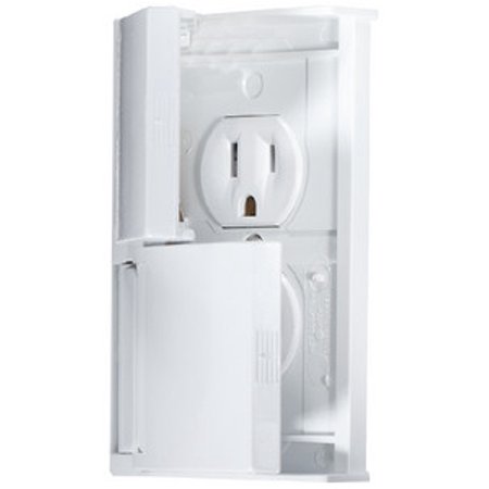 WEATHERPROOF WHITE DUAL OUTLET W/ SNAP COVER-PLATE