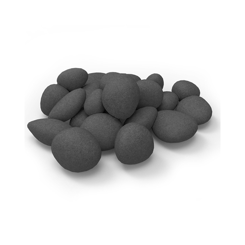Gibson Living  Set of 24 Light Weight Ceramic Fiber Gas Ethanol Electric Fireplace Pebbles in Black
