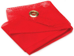 RP 18 .in X18 .in RED MESH FLAG W/GROMM