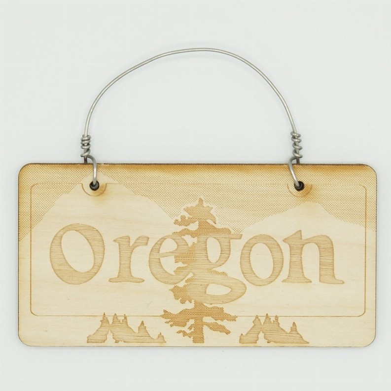 License Plate Unfinished Tree Ornament - License Plate Oregon