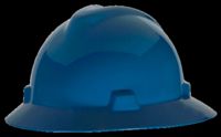 V-Gard 475368 Hard Hat, 6-1/2 - 8 in, Non-Slotted, Full Brim, Polyethylene, Blue