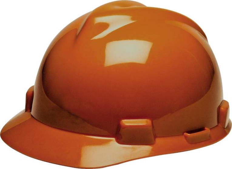 V-Gard 475361 Hard Hat, 6-1/2 - 8 in, Slotted, Full Brim, Polyethylene, Orange