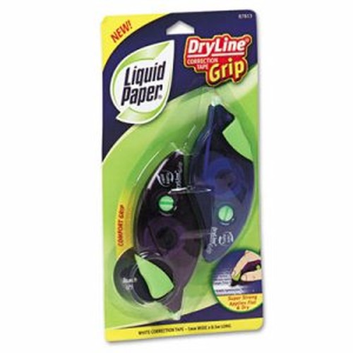DryLine Grip Correction Tape, 1/5" x 335", Blue/Purple Dispensers, 2/Pack