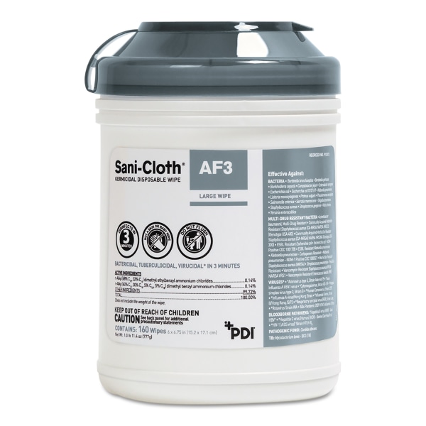 Sani-Cloth AF3 Germicidal Disposable Wipes, 6 x 6 3/4