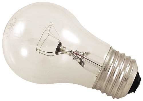 40 Watt A15 Incandescent; Clear; Appliance Lamp; 2500 Average rated hours; 300/225 Lumens; Medium base; 130/120 Volt