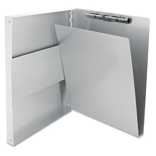 Snapak Aluminum Side-Open Forms Folder, 1/2" Clip, 8 1/2 x 12 Sheets, Silver