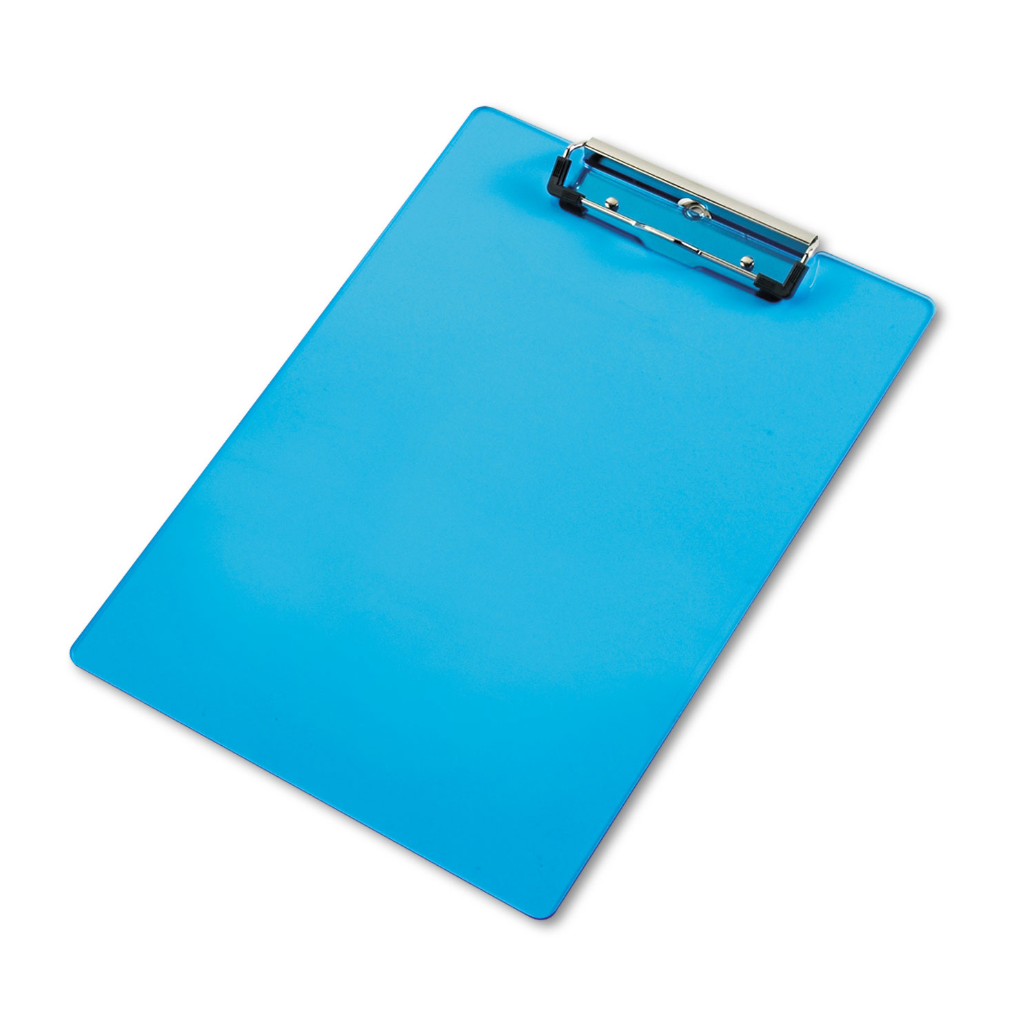 Acrylic Clipboard, 1/2" Capacity, Holds 8-1/2w x 12h, Transparent Blue