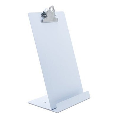 Free Standing Clipboard and Tablet Stand, 1" Clip Capacity, Holds 6.5 x 11, White