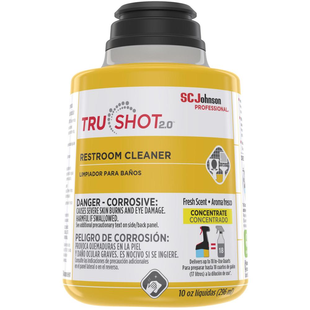 SC Johnson TruShot 2.0 Restroom Cleaner - Concentrate Spray - 10 fl oz (0.3 quart) - Clean Fresh ScentCartridge - 4 / Carton - C