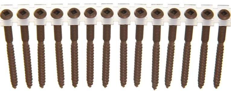 DuraSpin 08S250W497 Composite Collated Deck Screw, NO 8 x 2-1/2 in, Steel, Exterior
