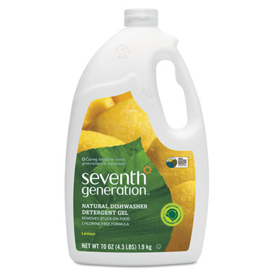Natural Automatic Dishwasher Gel, Lemon, Jumbo 70 oz Bottle, 6/Case