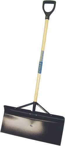 SEYMOUR STEEL SNOW PUSHER WITH 24 IN. HEAD AND BRACES, 42 IN. WOOD HANDLE