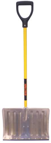 STRUCTRON� ALUMINUM SNOW SHOVEL WITH 18 IN. HEAD, WEAR STRIP, 42 IN. FIBERGLASS HANDLE