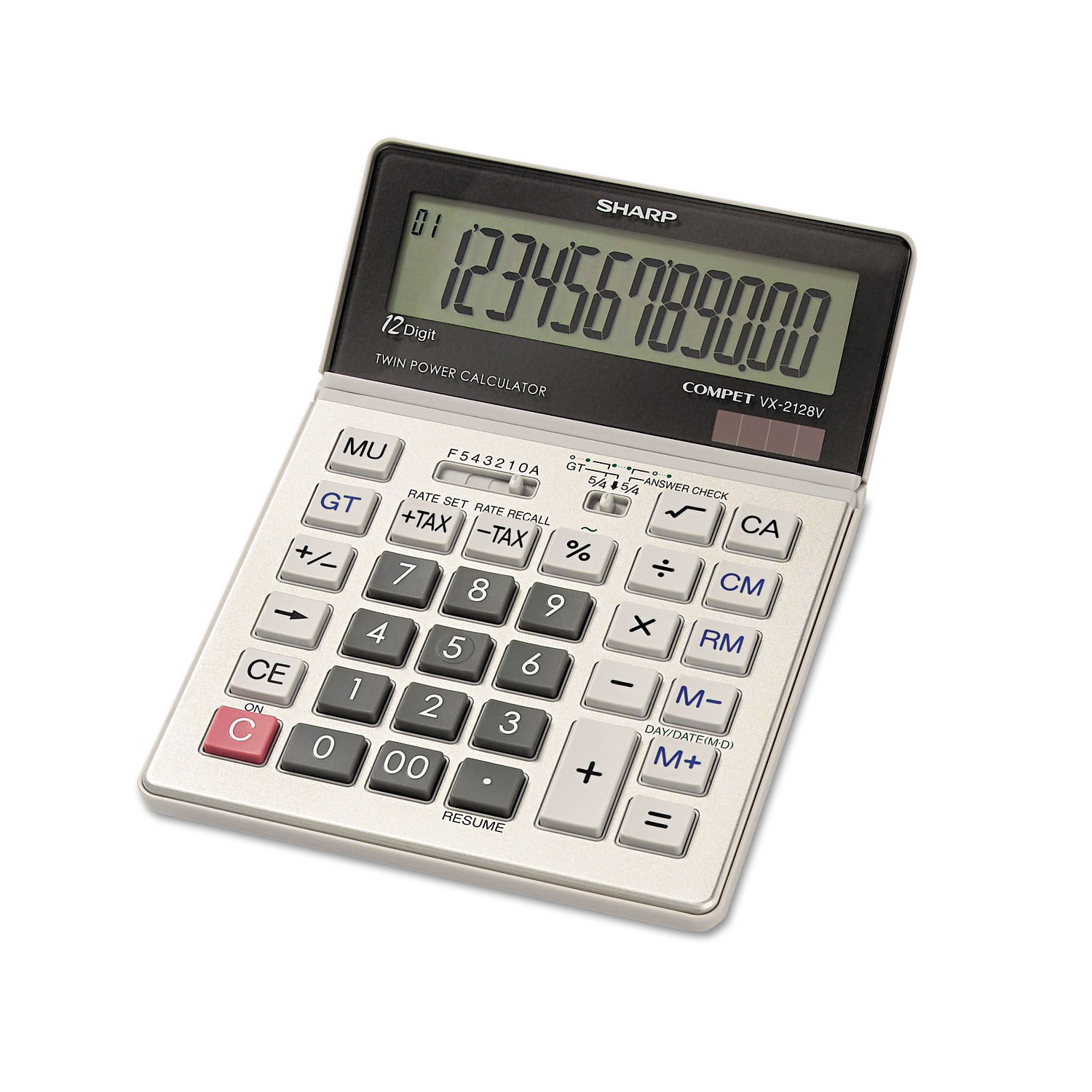 VX2128V Commercial Desktop Calculator, 12-Digit LCD