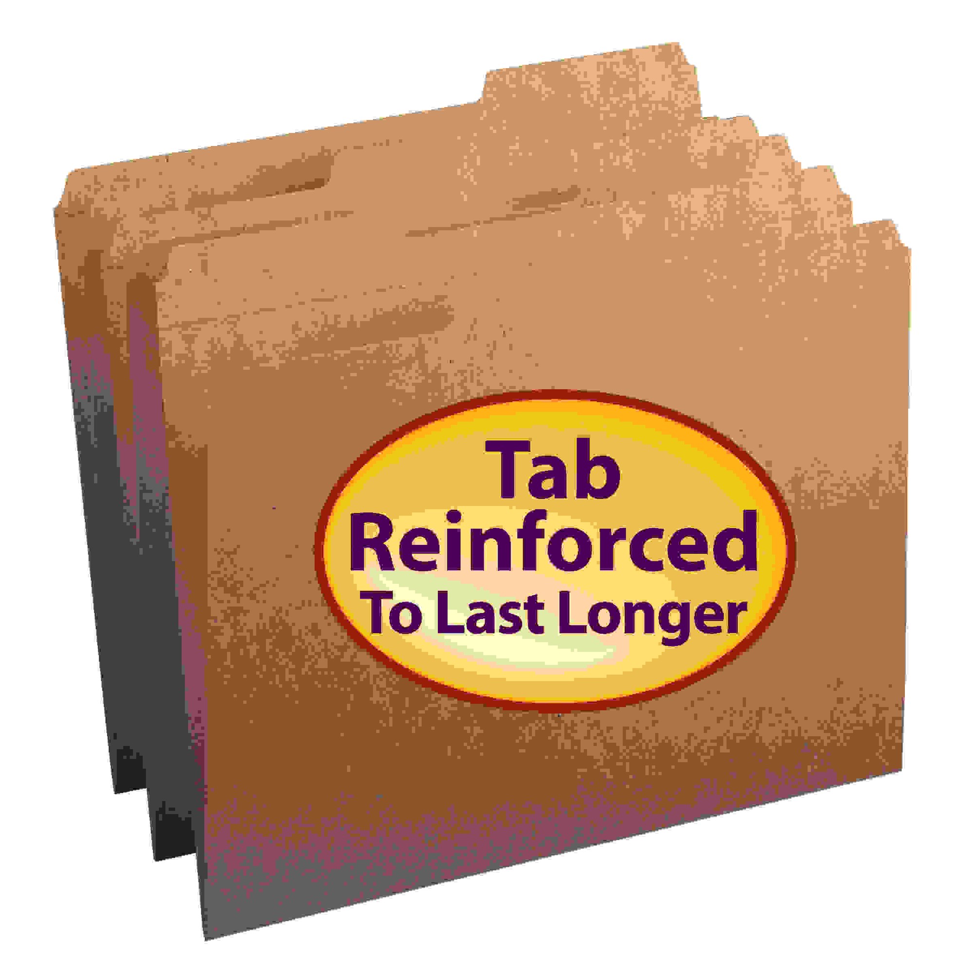 Kraft File Folders, 1/3 Cut, Reinforced Top Tab, Letter, Kraft, 100/Box