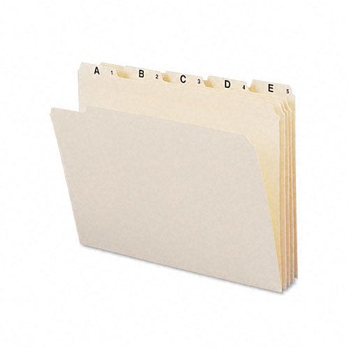 Indexed File Folders, 1/5 Cut, Indexed A-Z, Top Tab, Letter, Manila, 25/Set