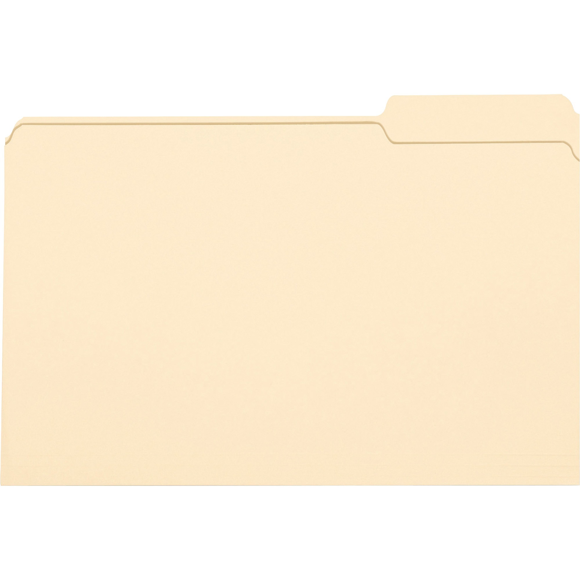 File Folders, 1/3 Cut Third Position, One-Ply Top Tab, Legal, Manila, 100/Box