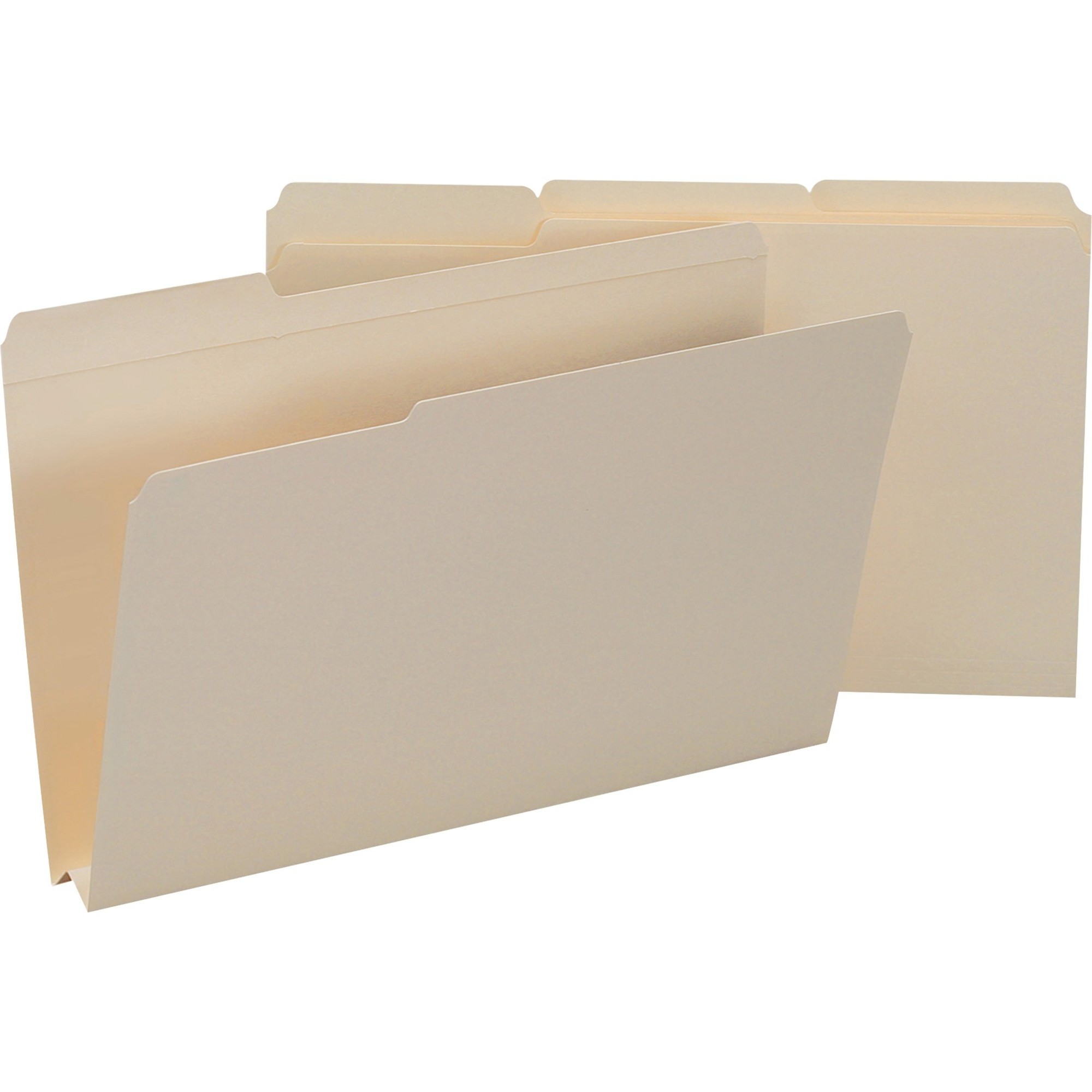 Heavyweight File Folders, 1/3 Tab, 1 1/2 Inch Expansion, Legal, Manila, 50/Box