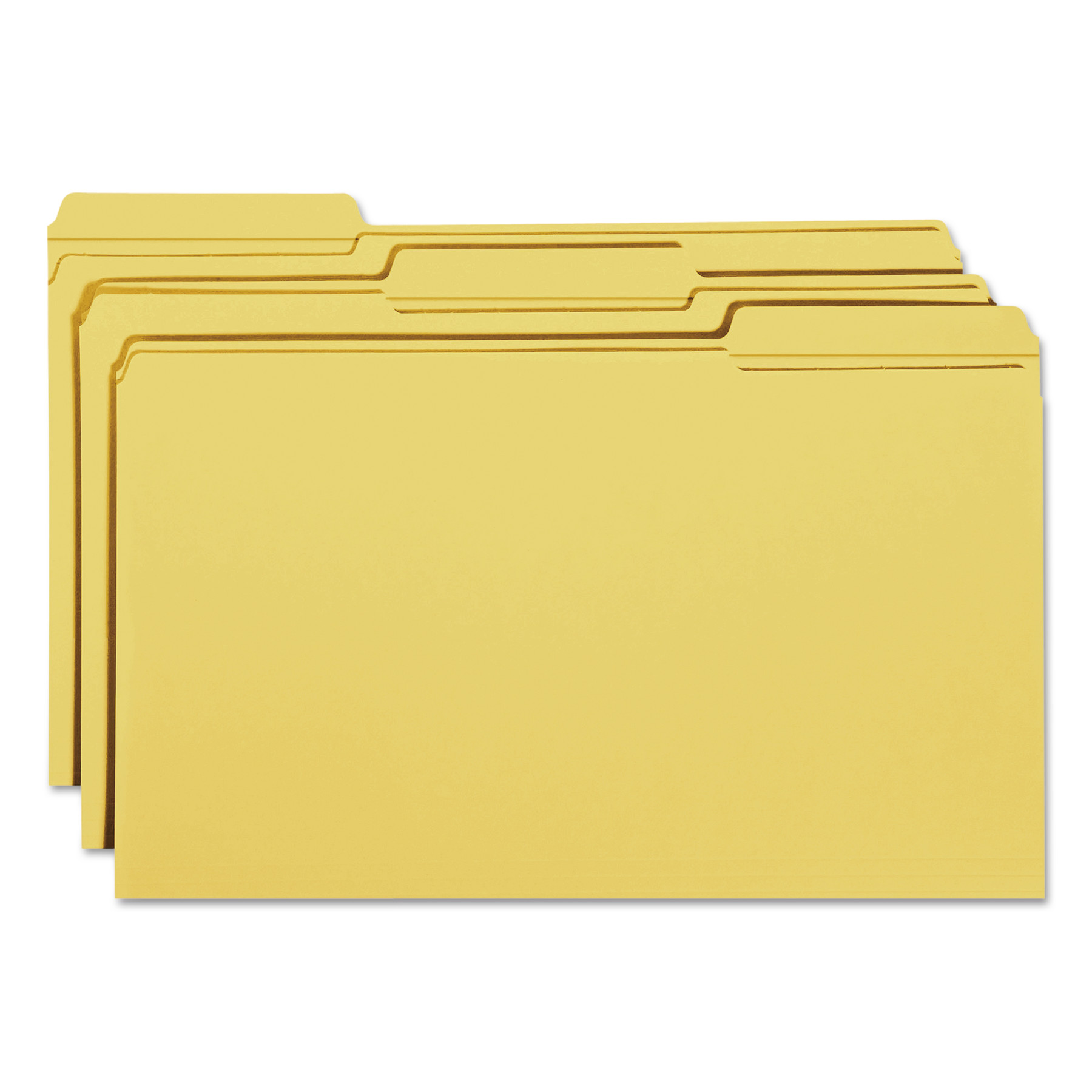 File Folders, 1/3 Cut, Reinforced Top Tab, Legal, Goldenrod, 100/Box