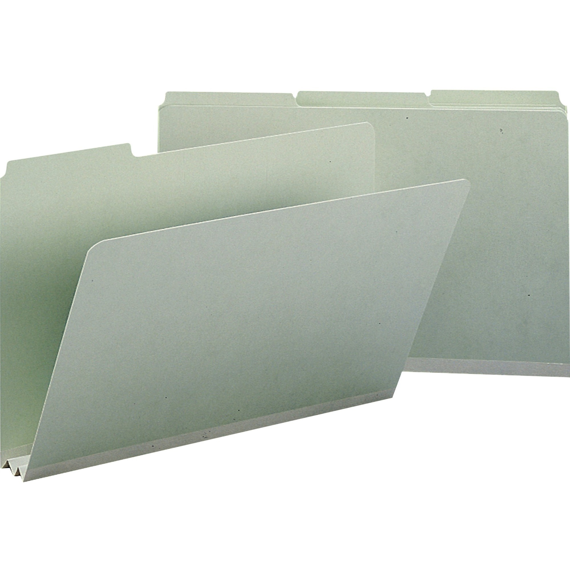 Recycled Folders, Two Inch Expansion, 1/3 Top Tab, Legal, Gray Green, 25/Box