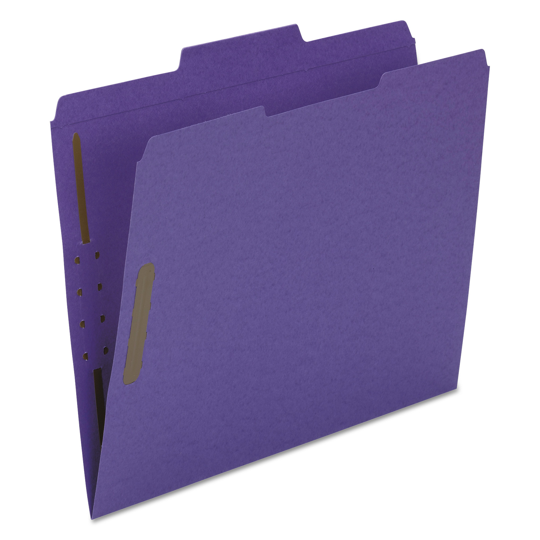 Top Tab Colored Fastener Folders, 1/3 Tab, Letter, Purple, 50/Box