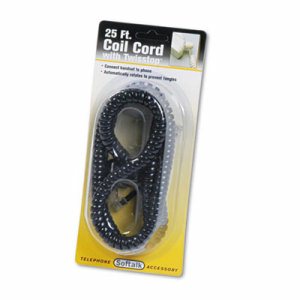 Twisstop Detangler w/Coiled, 25-Foot Phone Cord, Black