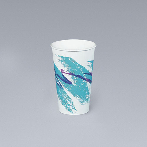 8-oz. Jazz Design Paper Hot Cups with Handle, 1000 Cups 