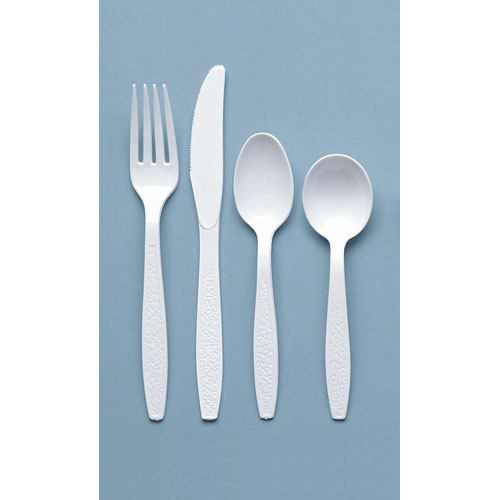 Heavyweight Polystyrene Soup Spoons, Guildware Design, White, 1000/Case