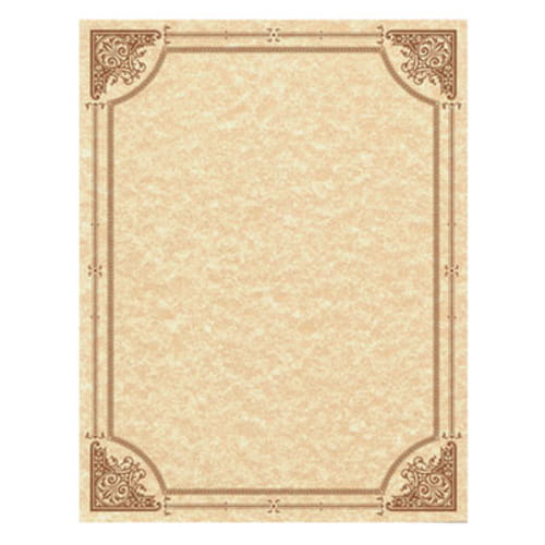 Parchment Certificates, Vintage, 8 1/2 x 11, Copper, Copper Border, 50/Pack