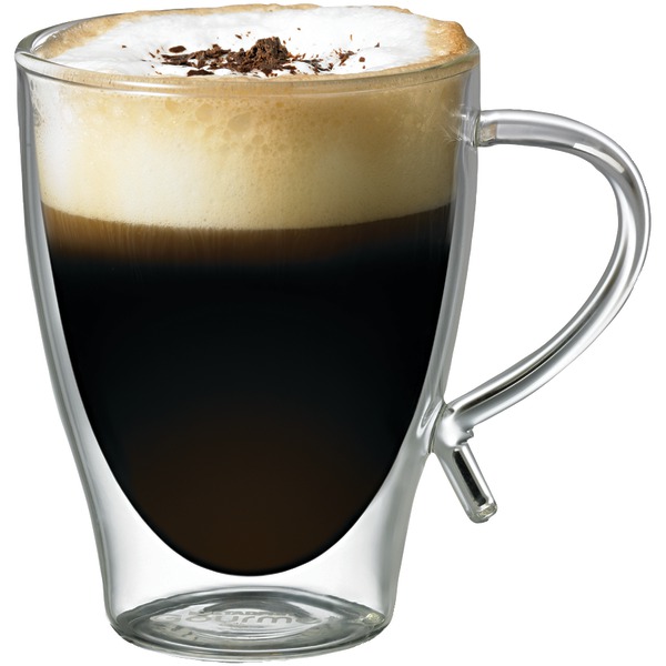 Starfrit 080056-006-FOAM 12-Ounce Double-Wall Glass Coffee Cup