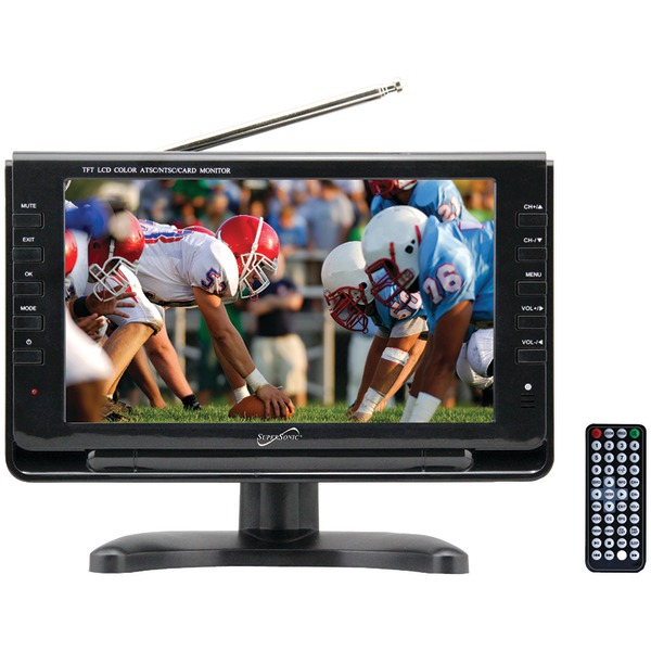 Supersonic SC-499 9" TFT Portable Digital LCD TV, AC/DC Compatible with RV/Boat
