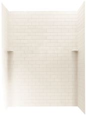 SWAN� SOLID SURFACE SUBWAY TILE SHOWER WALL KIT, 36 IN. X 62 IN. X 72 IN., WHITE